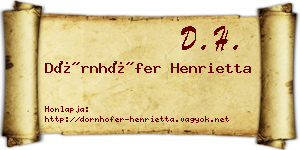 Dörnhöfer Henrietta névjegykártya