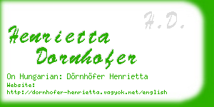 henrietta dornhofer business card