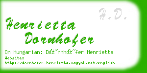 henrietta dornhofer business card